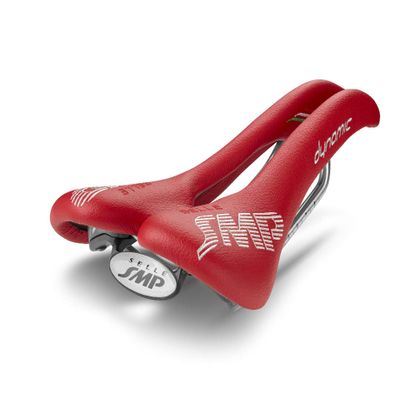 Selle SMP Dynamic Bicycle Saddle Seat - Carbon Rails - Red Made in Italy