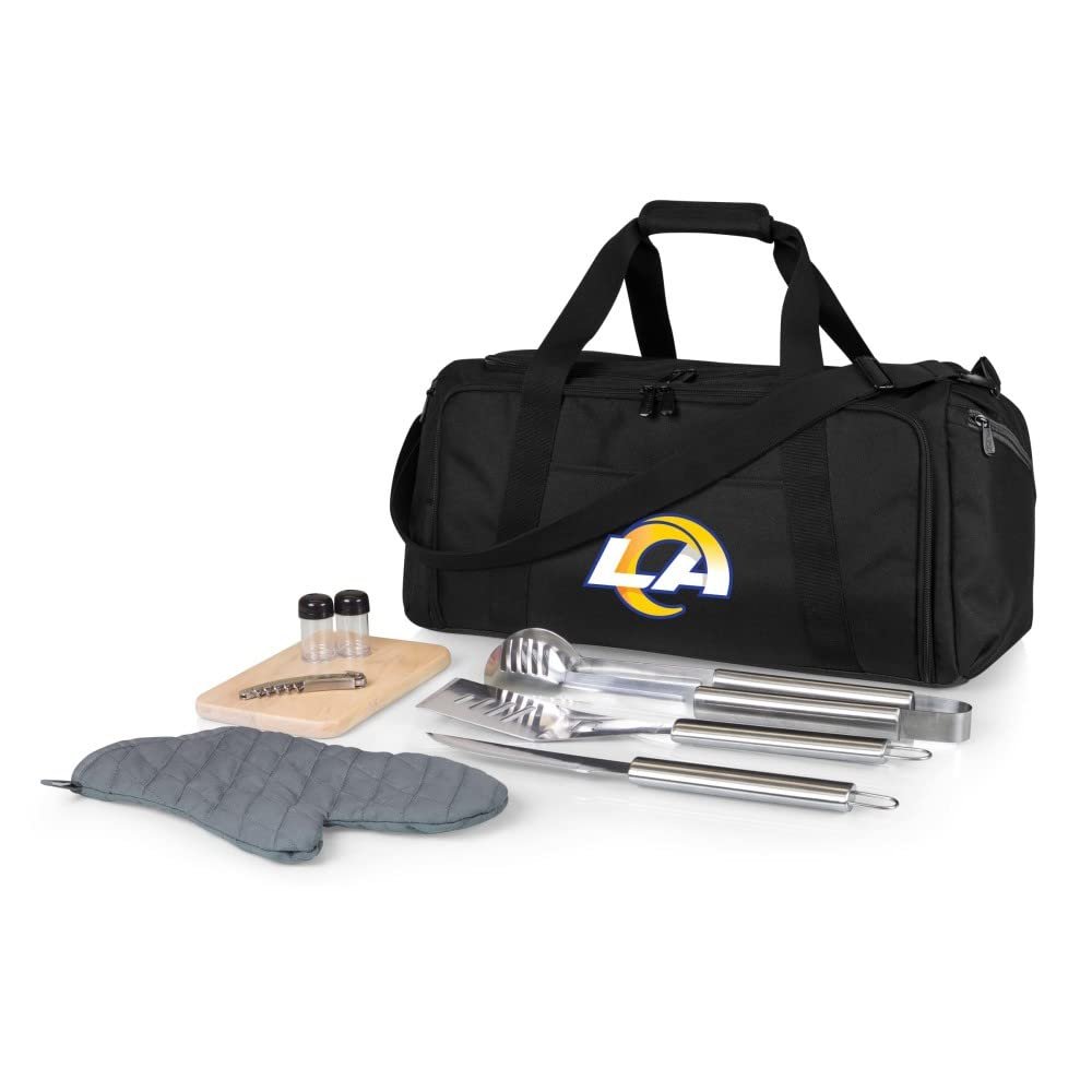 PICNIC TIME Black Los Angeles Rams BBQ Kit Cooler