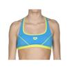 ARENA Women's MaxLife Racer Back Athletic Chlorine Resistant Swim Bikini Top for Athletes Pool or Beach, Turquoise/Soft Green, Size 28 view 1