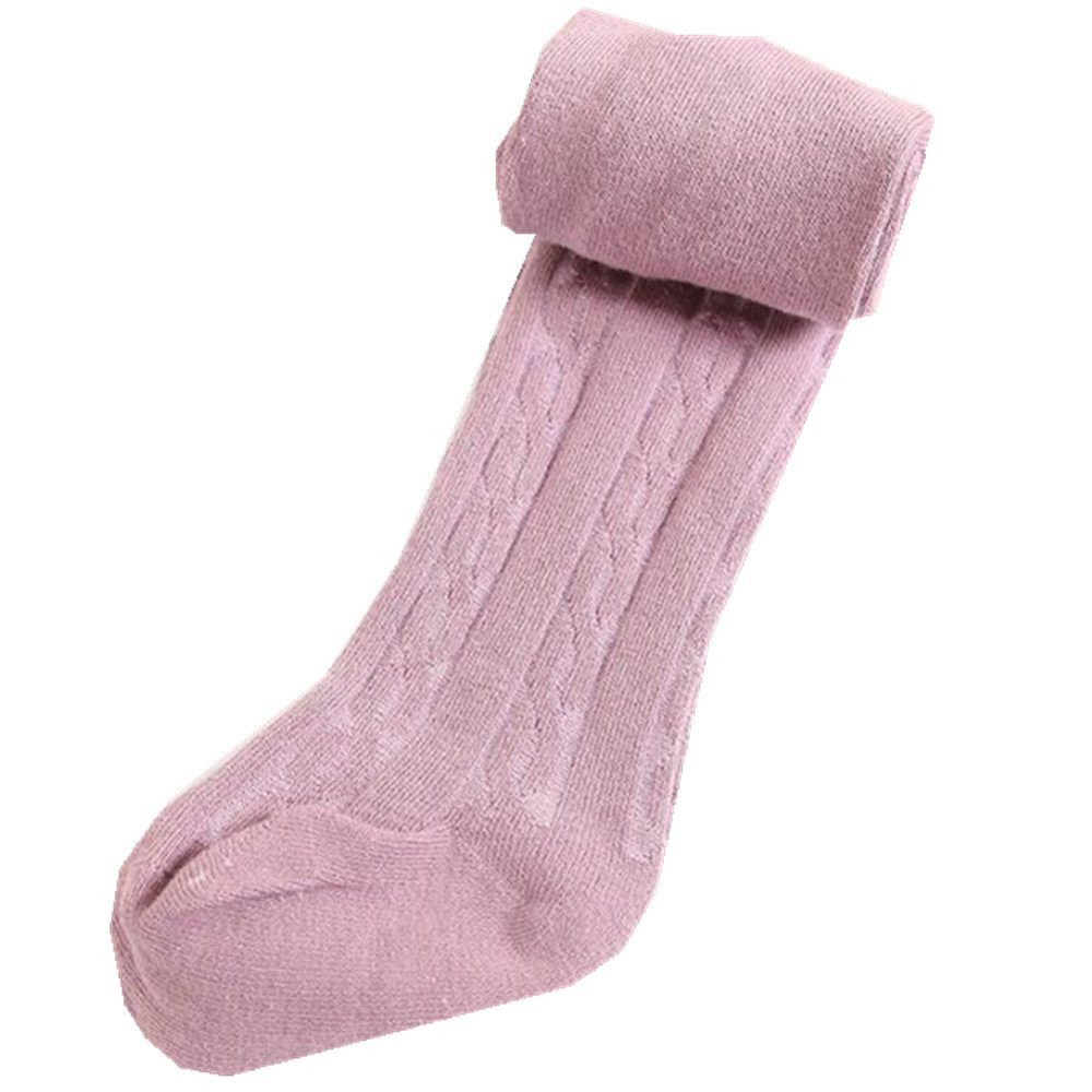Ding-dong Baby Kid Girl Cotton Tights(Style 1,Purple,2-4T)