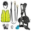 Fusion Climb Pro Backyard FK-A-HLTCHVG-11 Carabineer Helmet Vest Gloves Bundle, Black view 1