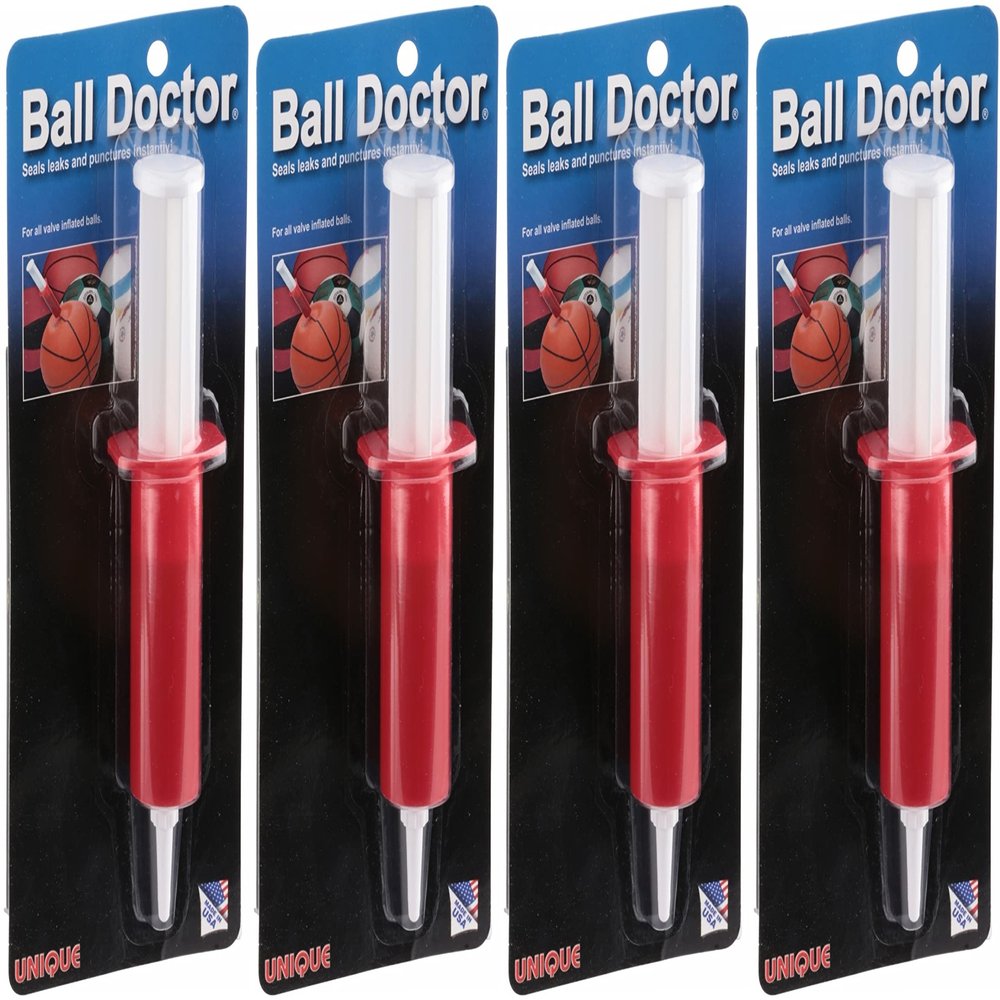 Unique Sports Ball Doctor Seals Leaks and Punctures, 1 oz Syringe (Pack of 4)
