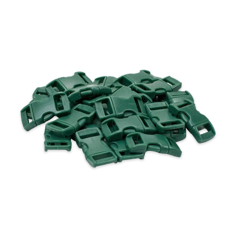 Paracord Planet Bulk Quantity - 3/8 Inch Contoured Quick Side Release Plastic Buckle Snap Clasp Available in and Quantities (1000 Pack, Dark Green)