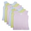Bambini 0366 L Girls Rib Knit Assorted Pastel Sleeveless Tank Top Shirt44; Large - Pack of 6 view 1