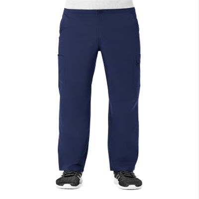 Maevn EON Men's Half Elastic 8-Pocket Cargo Scrub Pants (X-Small, True Navy)
