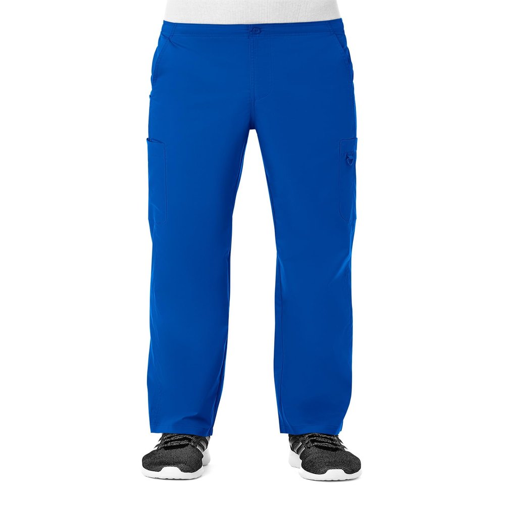 Maevn EON Men's Half Elastic 8-Pocket Cargo Scrub Pants (X-Large, Royal Blue)