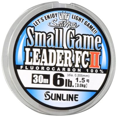 Sunline Saltimate Small Game Leater FC II Fluorocarbon 98.4 ft (30 m), No. 1.5, 6 lbs, Natural Clear