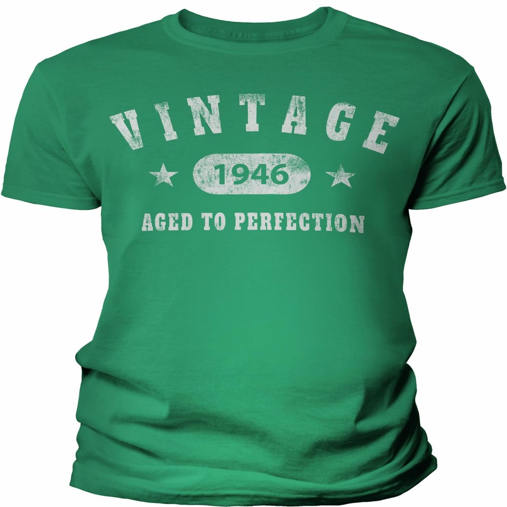 1946 Birthday Shirt for Men - Vintage Stars 1946 Aged to Perfection - 80th Birthday Gift - F/Kelly-4X