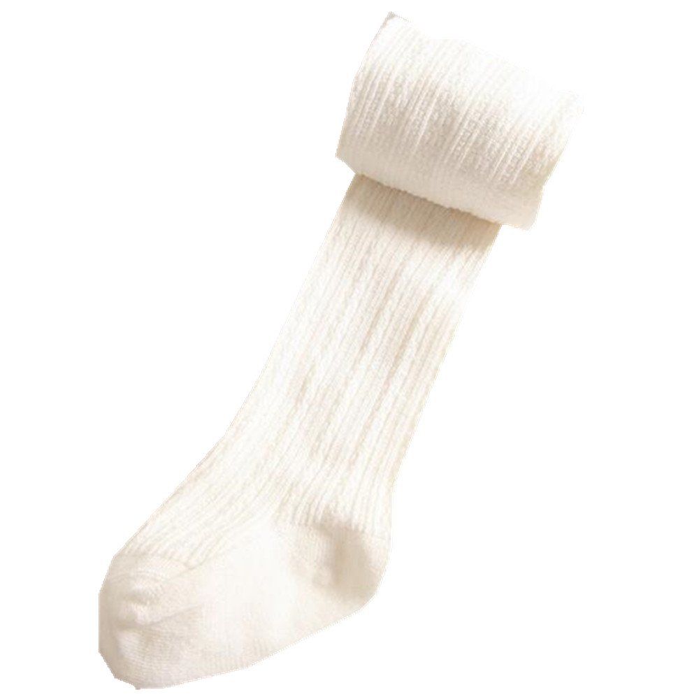 Ding-dong Baby Kid Girl Cotton Tights(Style 2, White,2-4T)