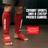 Combat Sports Shin & Instep Padded Guards, Elastic, Impact-Absorbing Shin Guards with Snug Support, Ideal for MMA, Muay Thai, and Martial Arts, Washable MMA Gear for Men and Women, Red, Small view 2