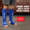 Combat Sports Shin & Instep Padded Guards, Elastic, Impact-Absorbing Shin Guards with Snug Support, Ideal for MMA, Muay Thai, and Martial Arts, Washable MMA Gear for Men and Women, Blue, Small view 2
