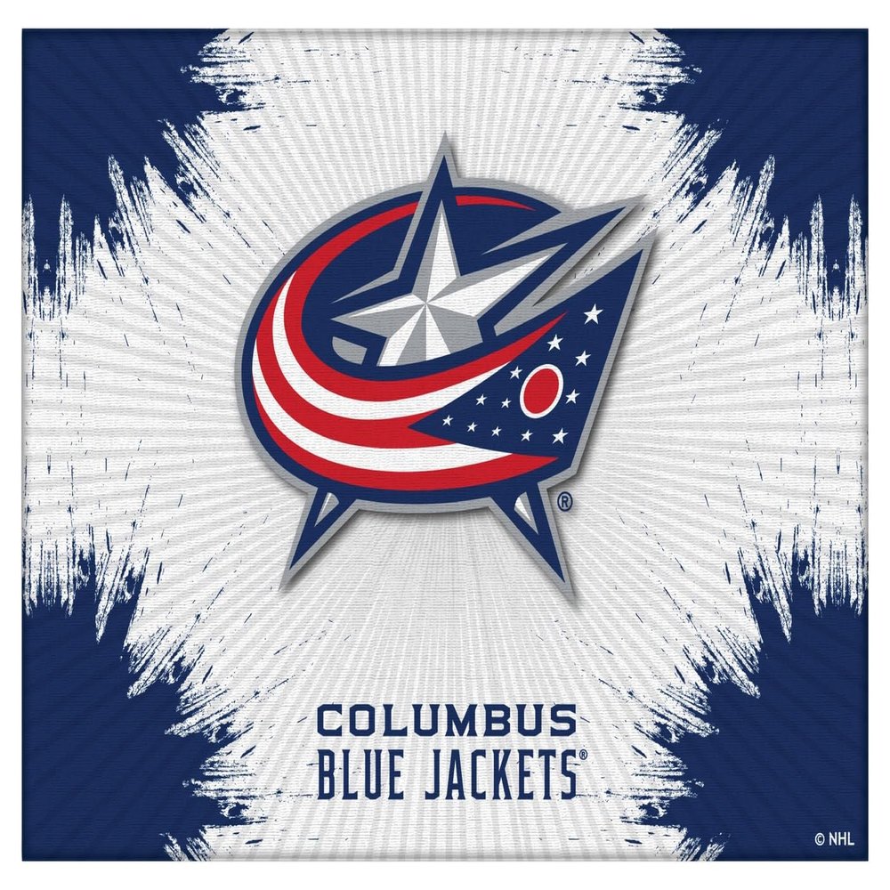 Columbus Blue Jackets 24" x 32" Officially Licensed Logo Canvas by the Holland Bar Stool Co.