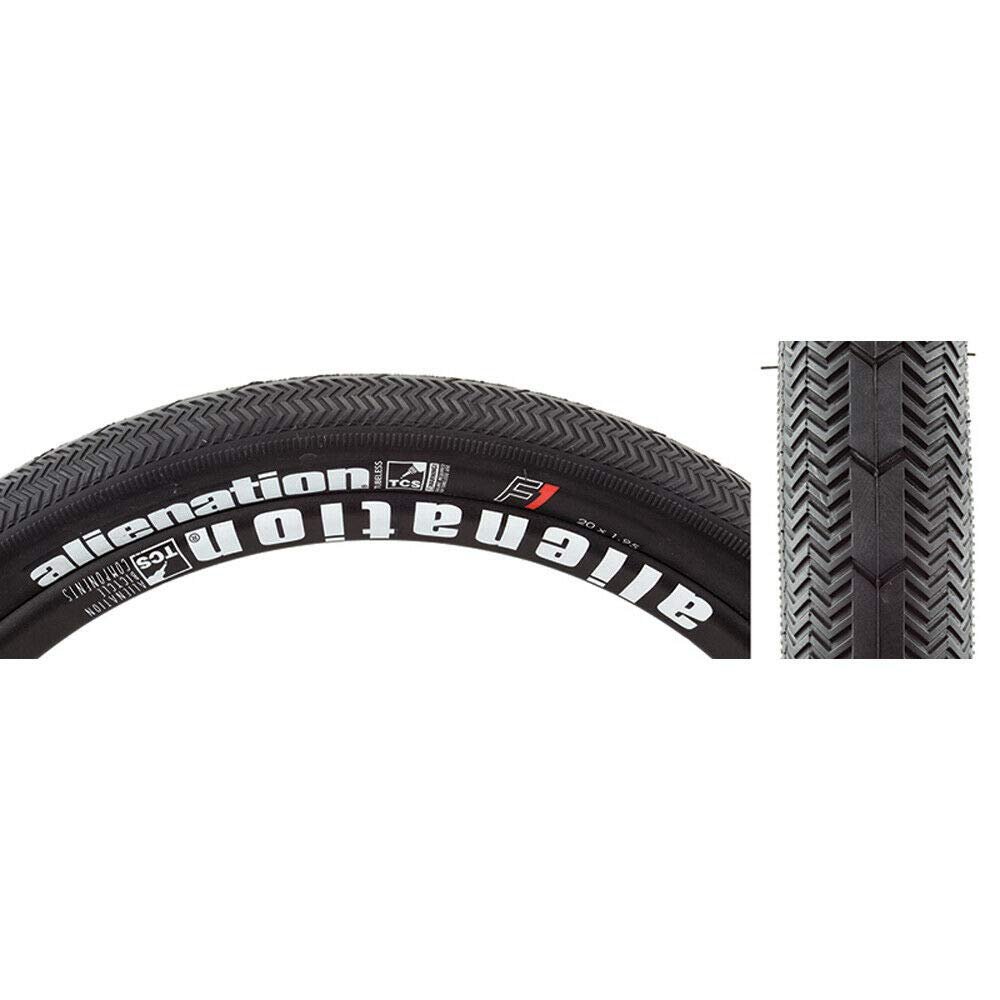 20x1.95 Alienation TCS F1 Folding Front BMX Race Tire - 85psi - Black