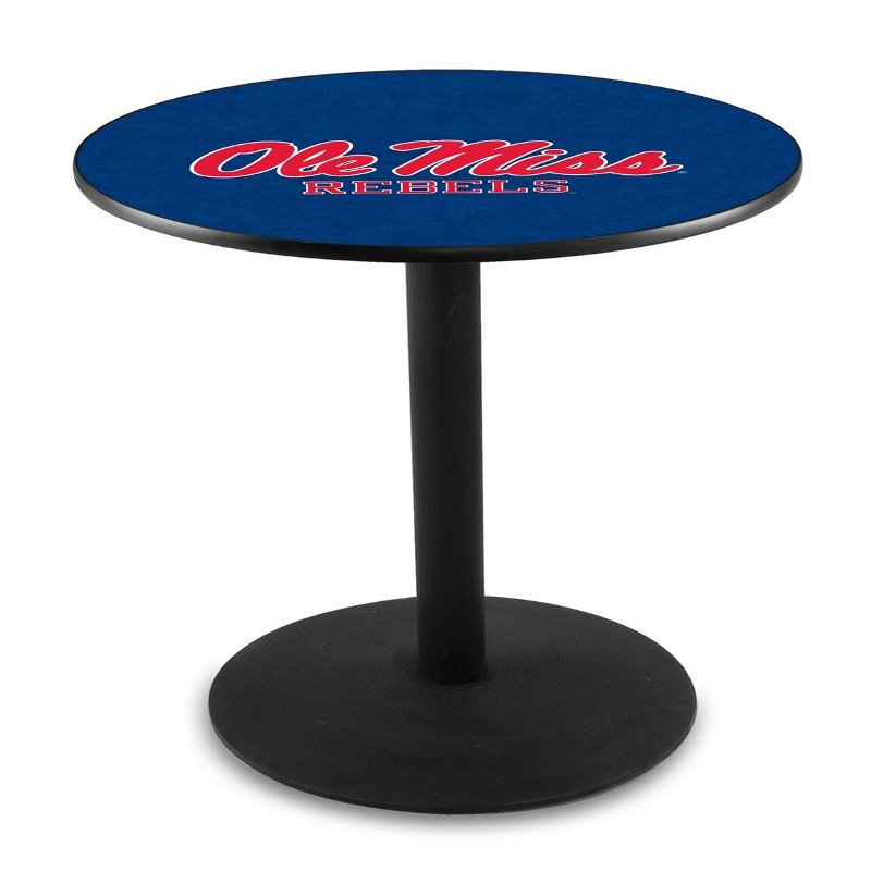 Holland Bar Stool Co. L214-36" Black Wrinkle Ole' Miss Pub Table with 36" Dia. top