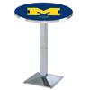 Holland Bar Stool Co. L217-42" Chrome Michigan Pub Table with 36" Dia. top view 1