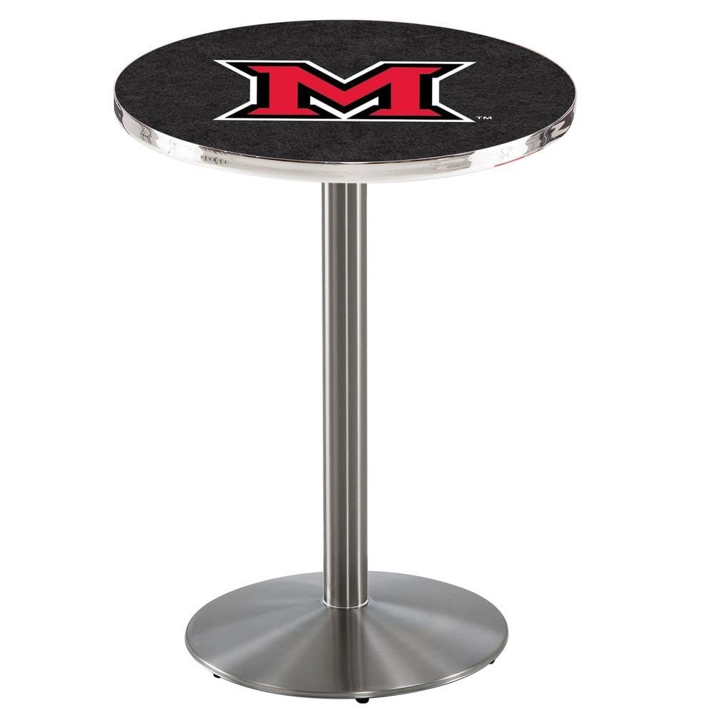 Holland Bar Stool Co. L214-42" Stainless Steel Miami (OH) Pub Table with 36" Dia. top