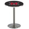 Holland Bar Stool Co. L214-42" Stainless Steel Miami (OH) Pub Table with 36" Dia. top view 1
