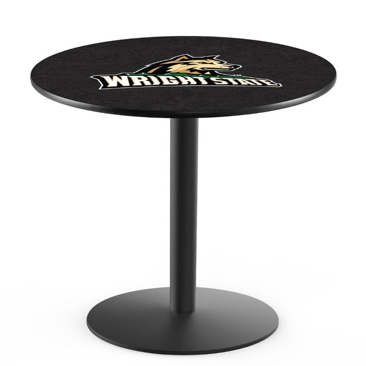 Holland Bar Stool Co. L214-36" Black Wrinkle Wright State Pub Table with 36" Dia. top