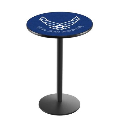 Holland Bar Stool Co. L214-36" Black Wrinkle U.S. Air Force Pub Table with 36" Dia. top