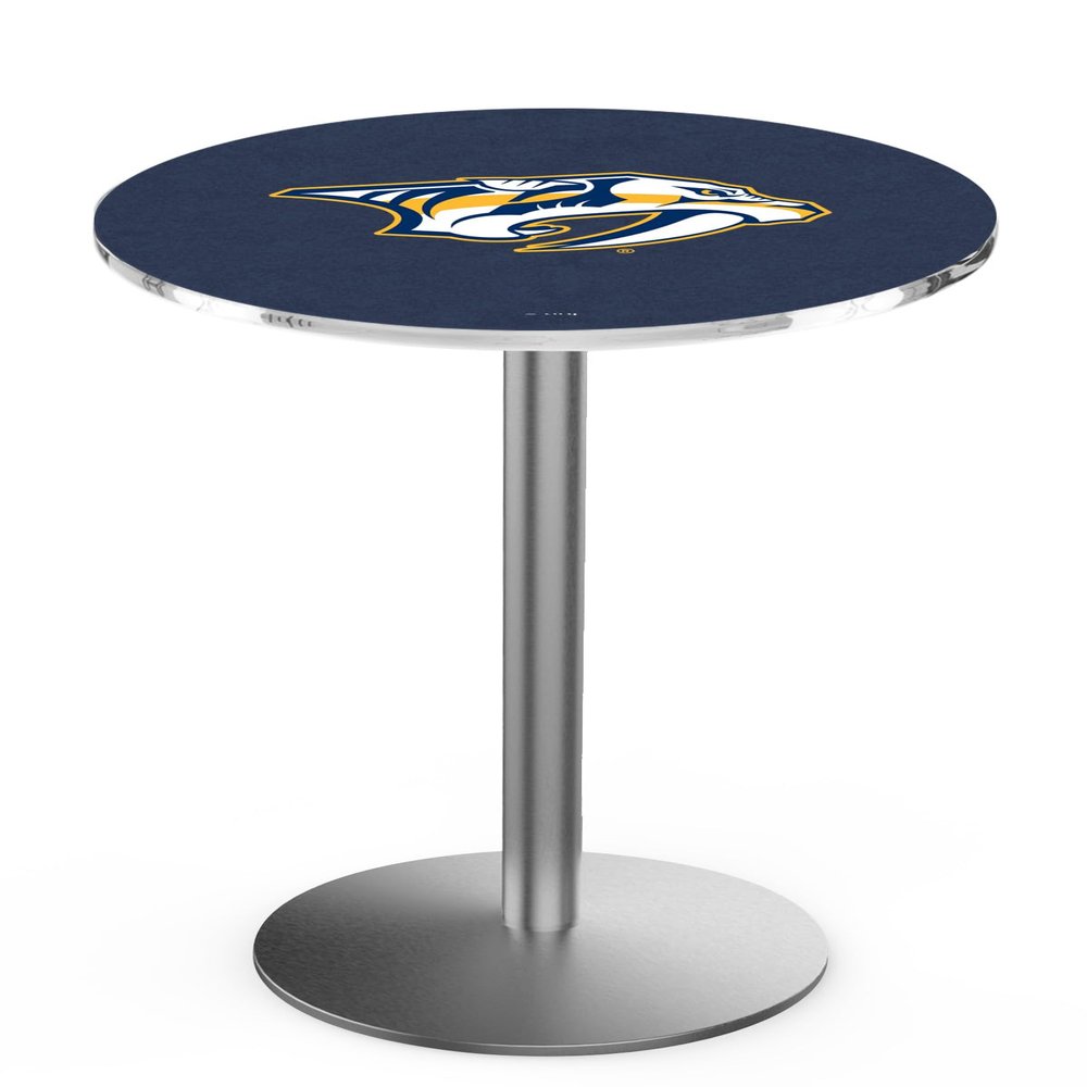Holland Bar Stool Co. L214-36" Stainless Steel Nashville Predators Pub Table with 36" Dia. top