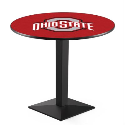 Holland Bar Stool Co. L217-36" Black Wrinkle Ohio State Pub Table with 36" Dia. top