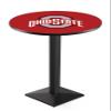 Holland Bar Stool Co. L217-36" Black Wrinkle Ohio State Pub Table with 36" Dia. top view 1