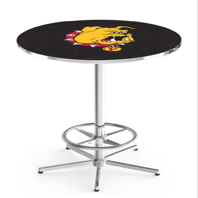 Holland Bar Stool Co. L216-42" Chrome Ferris State Pub Table with 36" Dia. top