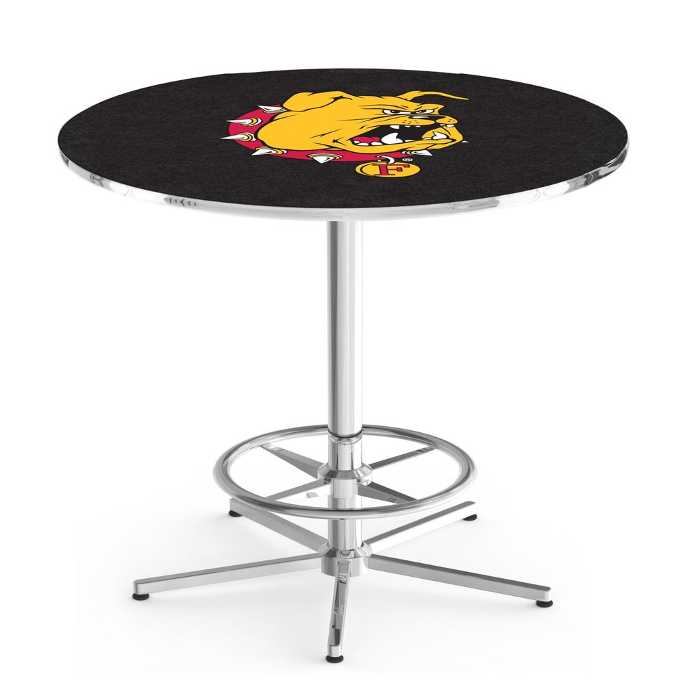 Holland Bar Stool Co. L216-42" Chrome Ferris State Pub Table with 36" Dia. top