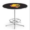 Holland Bar Stool Co. L216-42" Chrome Ferris State Pub Table with 36" Dia. top view 1