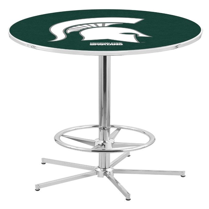 Holland Bar Stool Co. L216-42" Chrome Michigan State Pub Table with 36" Dia. top