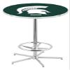 Holland Bar Stool Co. L216-42" Chrome Michigan State Pub Table with 36" Dia. top view 1