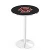 Holland Bar Stool Co. L214-42" Chrome Boston College Pub Table with 36" Dia. top view 1