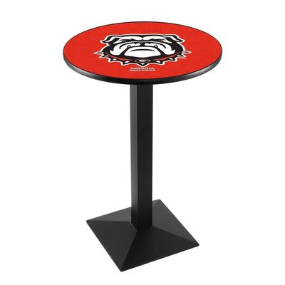 Holland Bar Stool Co. L217-36" Black Wrinkle Georgia Bulldog Pub Table with 36" Dia. top