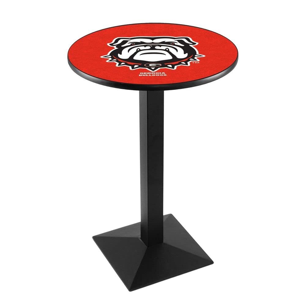 Holland Bar Stool Co. L217-36" Black Wrinkle Georgia Bulldog Pub Table with 36" Dia. top