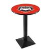 Holland Bar Stool Co. L217-36" Black Wrinkle Georgia Bulldog Pub Table with 36" Dia. top view 1