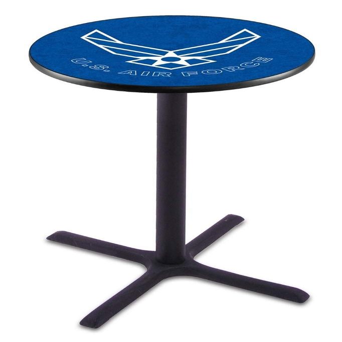 Holland Bar Stool Co. L211-36" Black Wrinkle U.S. Air Force Pub Table with 36" Dia. top