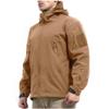 DLP Tactical Stalker Soft Shell Waterproof & Windproof Fleece Hooded Jacket (Large, Coyote) view 2