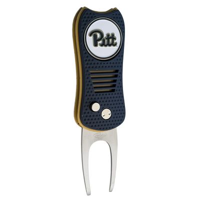 Team Golf NCAA Pittsburgh Panthers Retractable Divot Tool with Double-Sided Magnetic Ball Marker, Features Patented Single Prong Design, Causes Less Damage to Greens