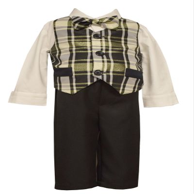 Bonnie Jean Matt's Scooter Baby Boy Holiday 4pc Set Gold (12m-4t) (2t)
