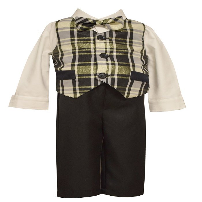 Bonnie Jean Matt's Scooter Baby Boy Holiday 4pc Set Gold (12m-4t) (2t)