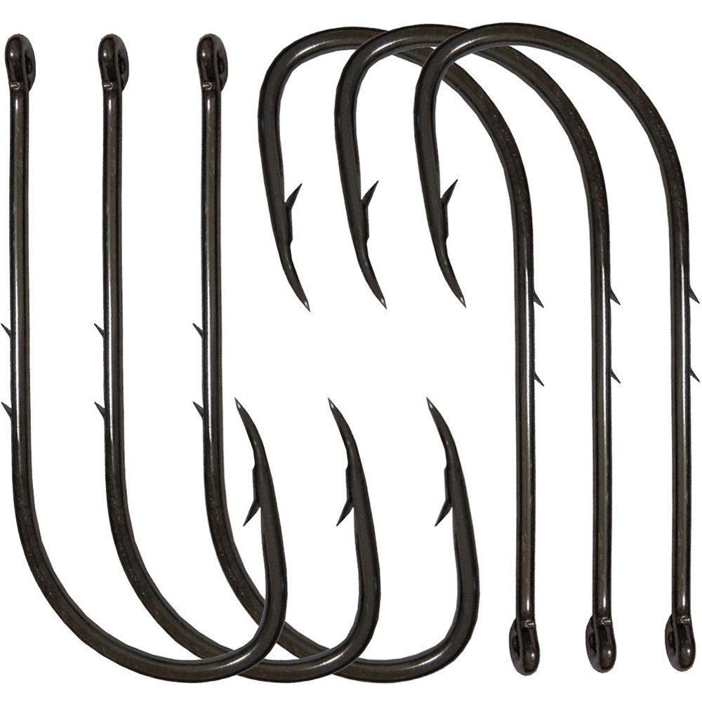 100pcs 92247 Barb Fishing Hooks Bait Holder Hook with 2 Baitholder Barbs Jig Fish Hooks 6 Size