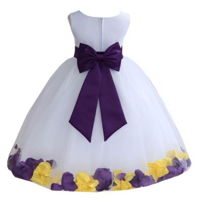 ekidsbridal Wedding Pageant Mixed Petals White Flower Girl Dress Recital Easter Toddler 302t 10