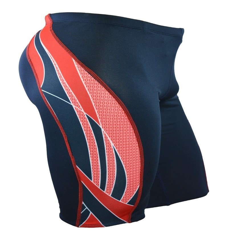 Adoretex Men's Side Wings Jammer Swimsuit (MJ009) - Navy/Red - 28