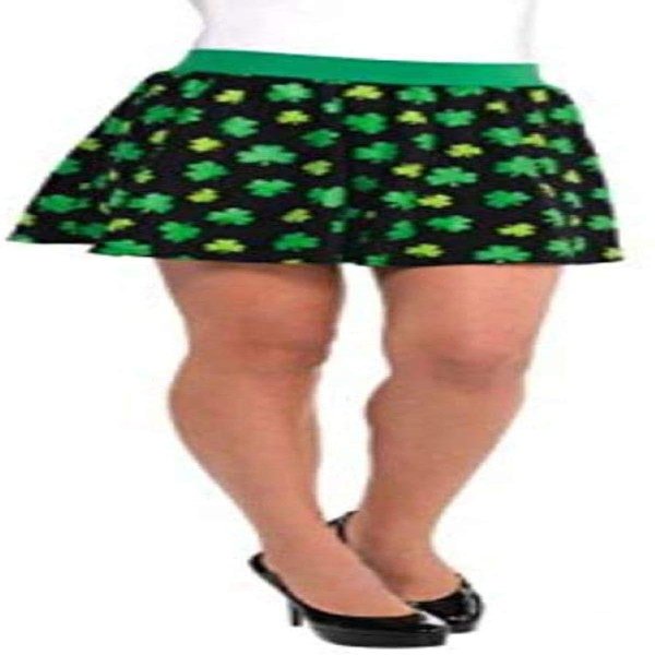 Amscan St. Patrick's Day 1 Pc. Skater Skirt, Adult Standard, Green and Black