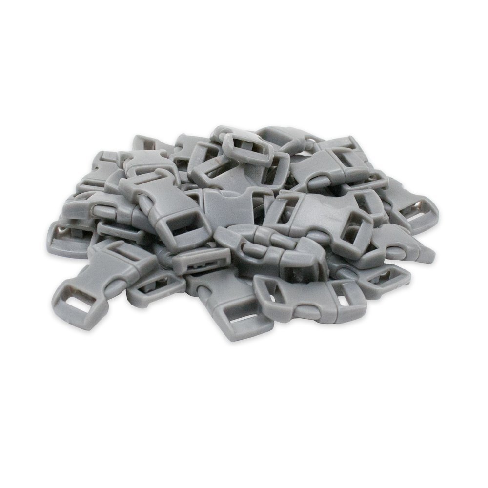 Paracord Planet Bulk Quantity - 3/8 Inch Contoured Quick Side Release Plastic Buckle Snap Clasp Available in and Quantities (1000 Pack, Gray)