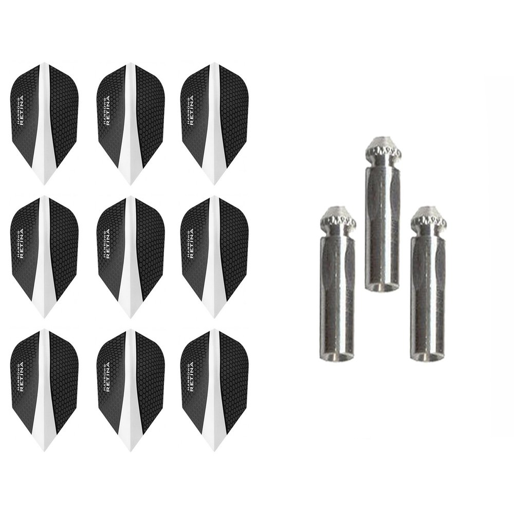 3 Sets of Harrows Retina Standard Dart Flights Plus 1 Set of 3 Aluminum Dart Flight Protectors (Clear)