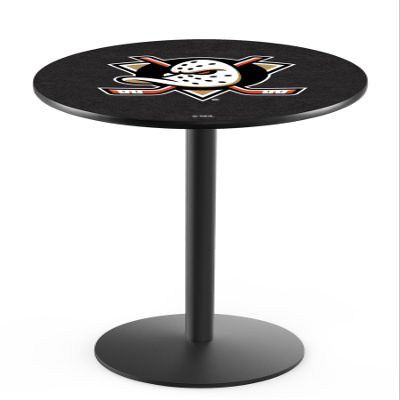 Holland Bar Stool Co. L214-36" Black Wrinkle Anaheim Ducks Pub Table with 36" Dia. top