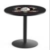 Holland Bar Stool Co. L214-36" Black Wrinkle Anaheim Ducks Pub Table with 36" Dia. top view 1