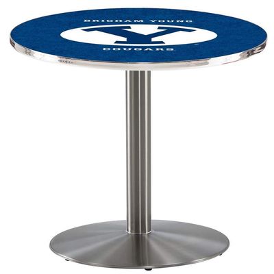 Holland Bar Stool Co. L214-36" Stainless Steel Brigham Young Pub Table with 36" Dia. top