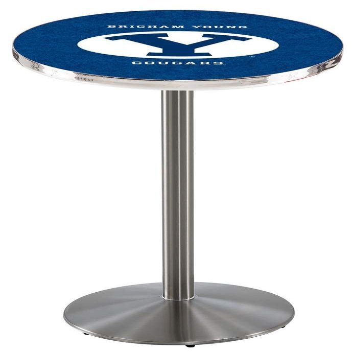 Holland Bar Stool Co. L214-36" Stainless Steel Brigham Young Pub Table with 36" Dia. top